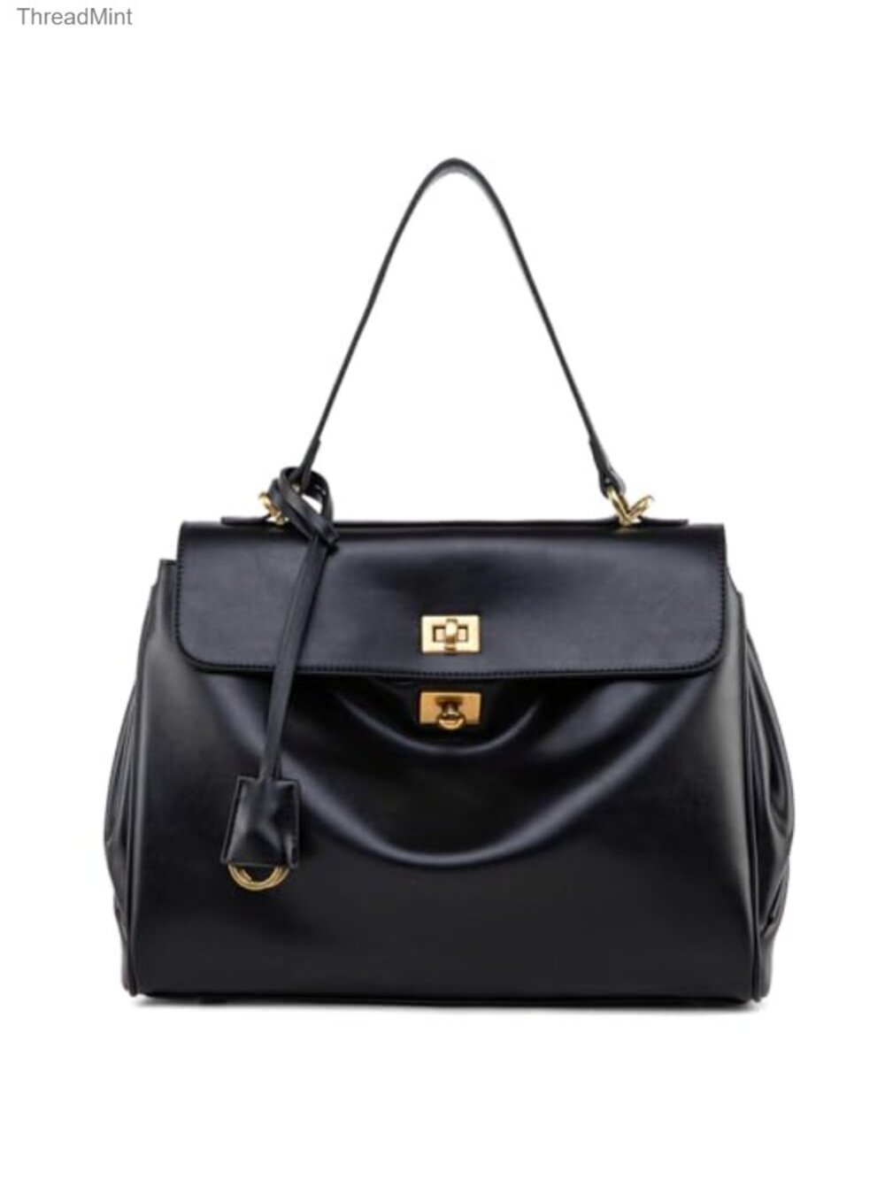 Genuine Leather Satchel Tote Bag with Adjustable Shoulder Strap